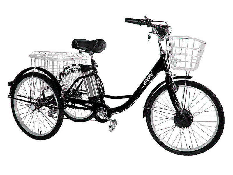 Трехколесный электровелосипед GreenCamel Трайк-24 V2 (R24 350W 48V12Ah), Черный